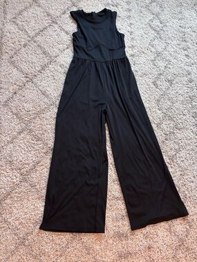 Sleeveless Wide-Leg Black Jumpsuit